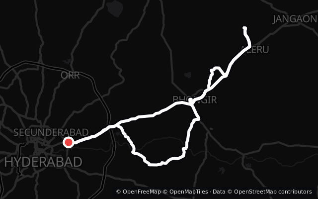 Preview of the Yadadri, Kolanupaka and Pochampally Loop route line
