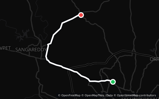 Preview of the Narsapur Forest Morning Ride route line