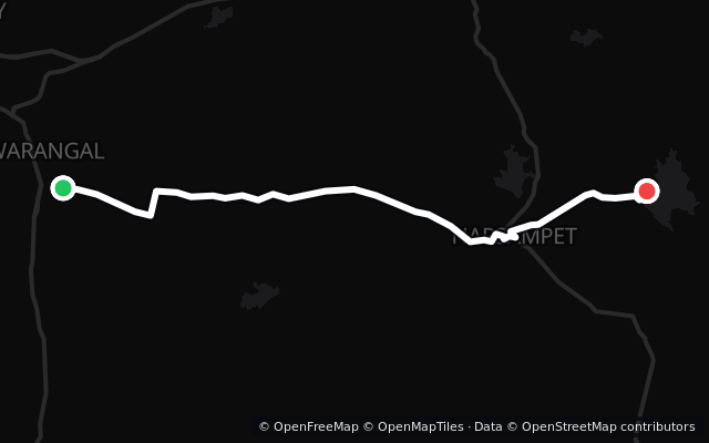 Preview of the Warangal to Pakhal Lake route line