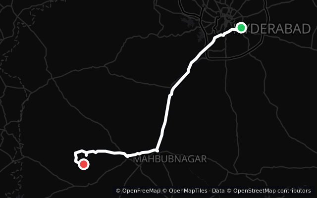 Preview of the Koilsagar Dam and Koilkonda Fort route line