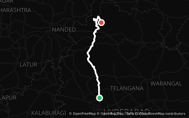 Preview of the NH44 North to Nirmal, Pochera and Kuntala Falls route line