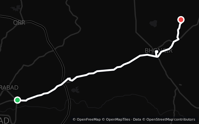 Preview of the Bhongir Fort and Yadadri route line